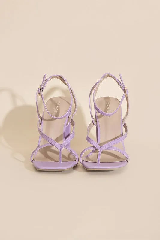 Dress Up Thong Strappy Block Heels
