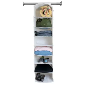 Evelots Long Hanging Closet Shelf-Organizer-Clothing/Shoes-8 Shelves Each