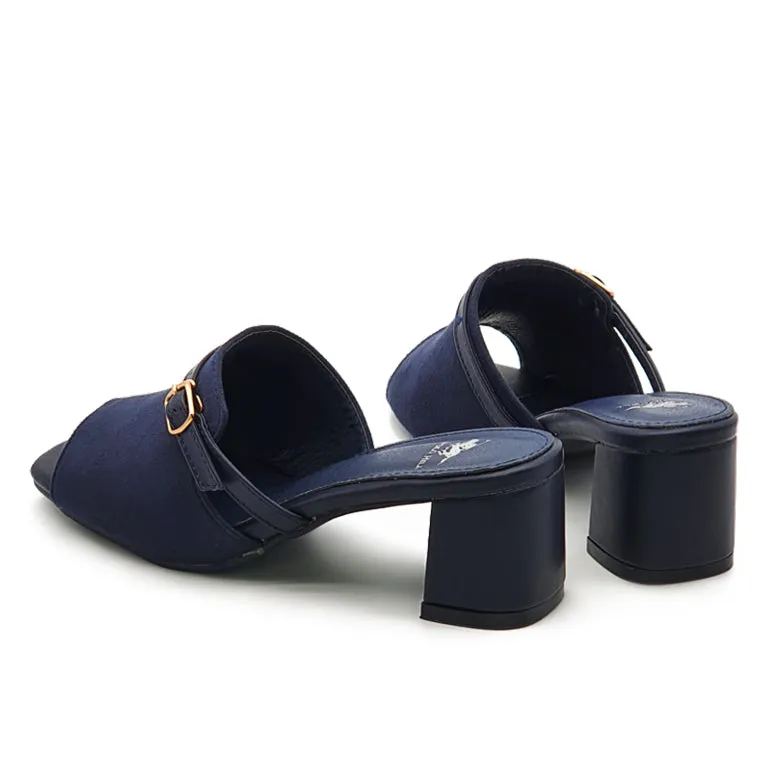 Faux Suede Peep Toe Mid Heeled Mules