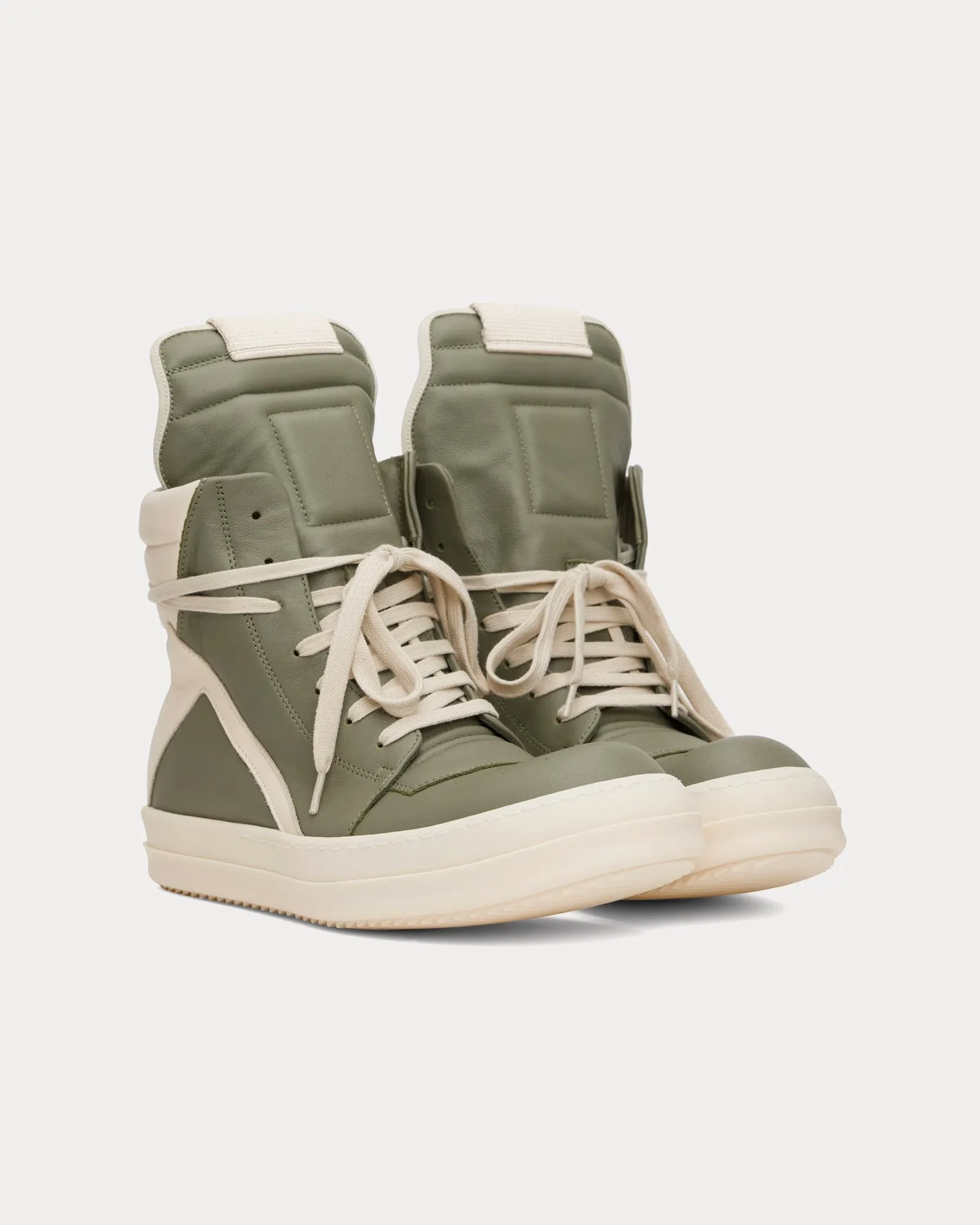 Hollywood Geobasket Leather Celadon / Milk / Milk High Top Sneakers