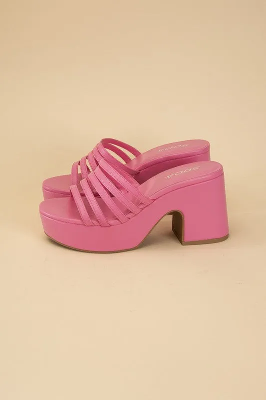 HOLME Platform Strappy Mule Slides