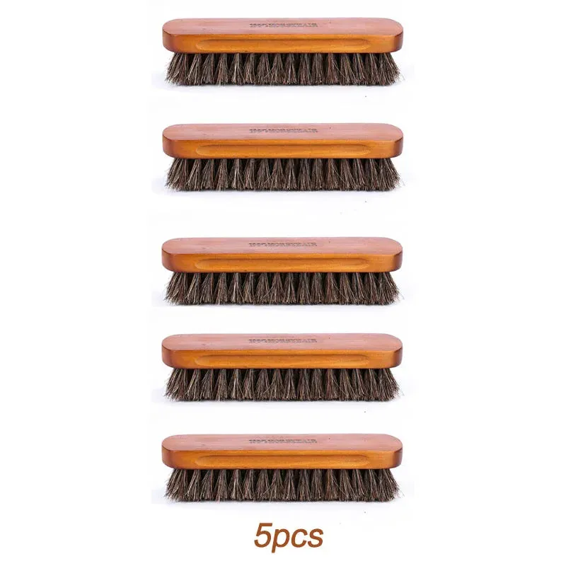 Horsehair Shoe Brush Bootpolish Cleaning Brush Leather Real Horse Hair Soft Polishing Tool Brush Care Fit For Suede Scrub Boots