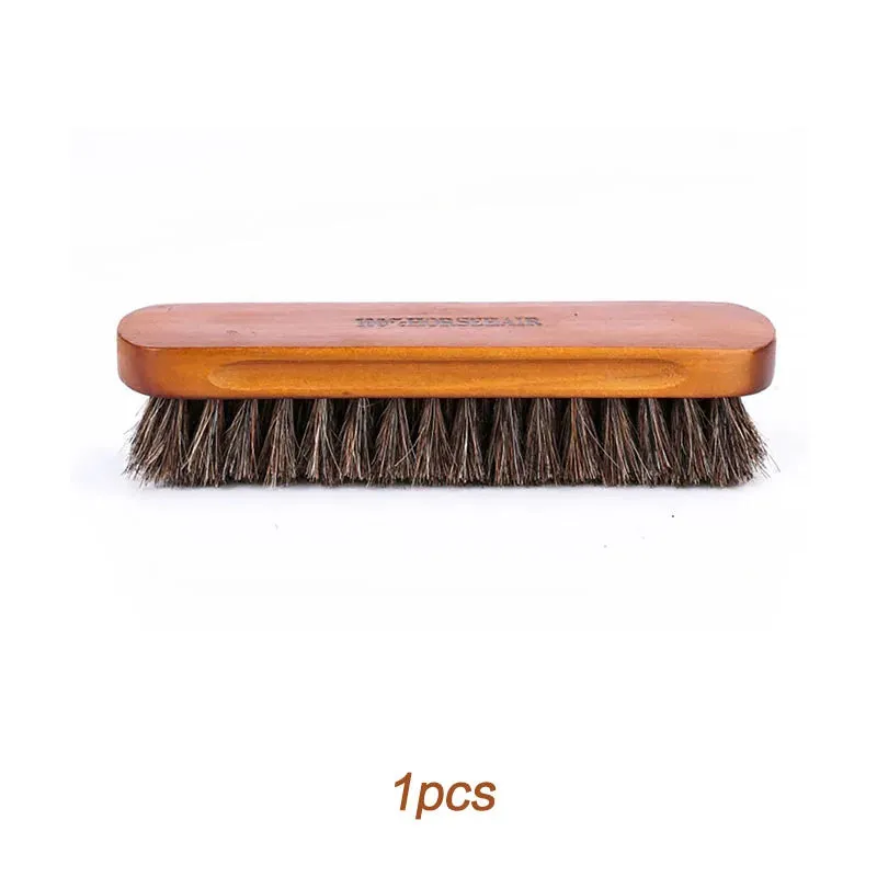 Horsehair Shoe Brush Bootpolish Cleaning Brush Leather Real Horse Hair Soft Polishing Tool Brush Care Fit For Suede Scrub Boots