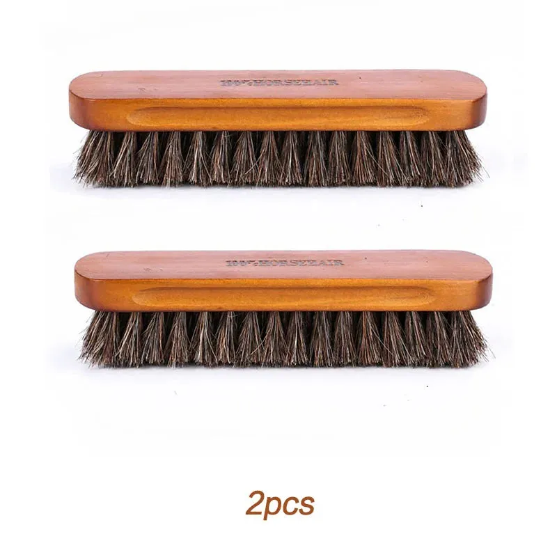 Horsehair Shoe Brush Bootpolish Cleaning Brush Leather Real Horse Hair Soft Polishing Tool Brush Care Fit For Suede Scrub Boots