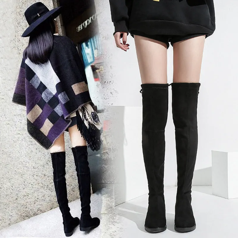 Inner High Autumn And Winter High Heel Elastic Over Knee Boots