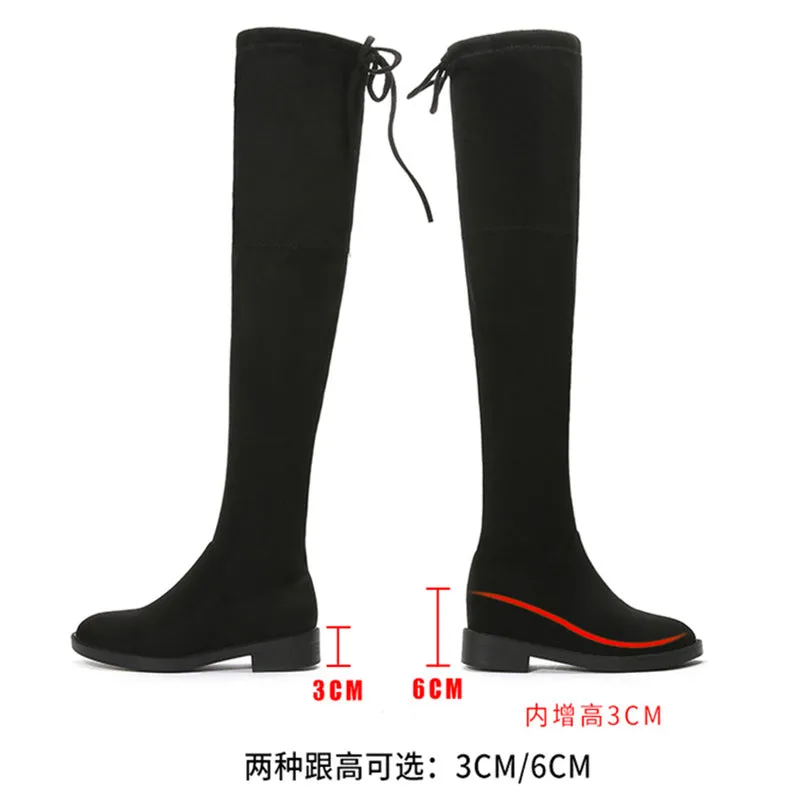 Inner High Autumn And Winter High Heel Elastic Over Knee Boots
