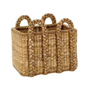 Large Rectangular Rattan Rush Storage Basket