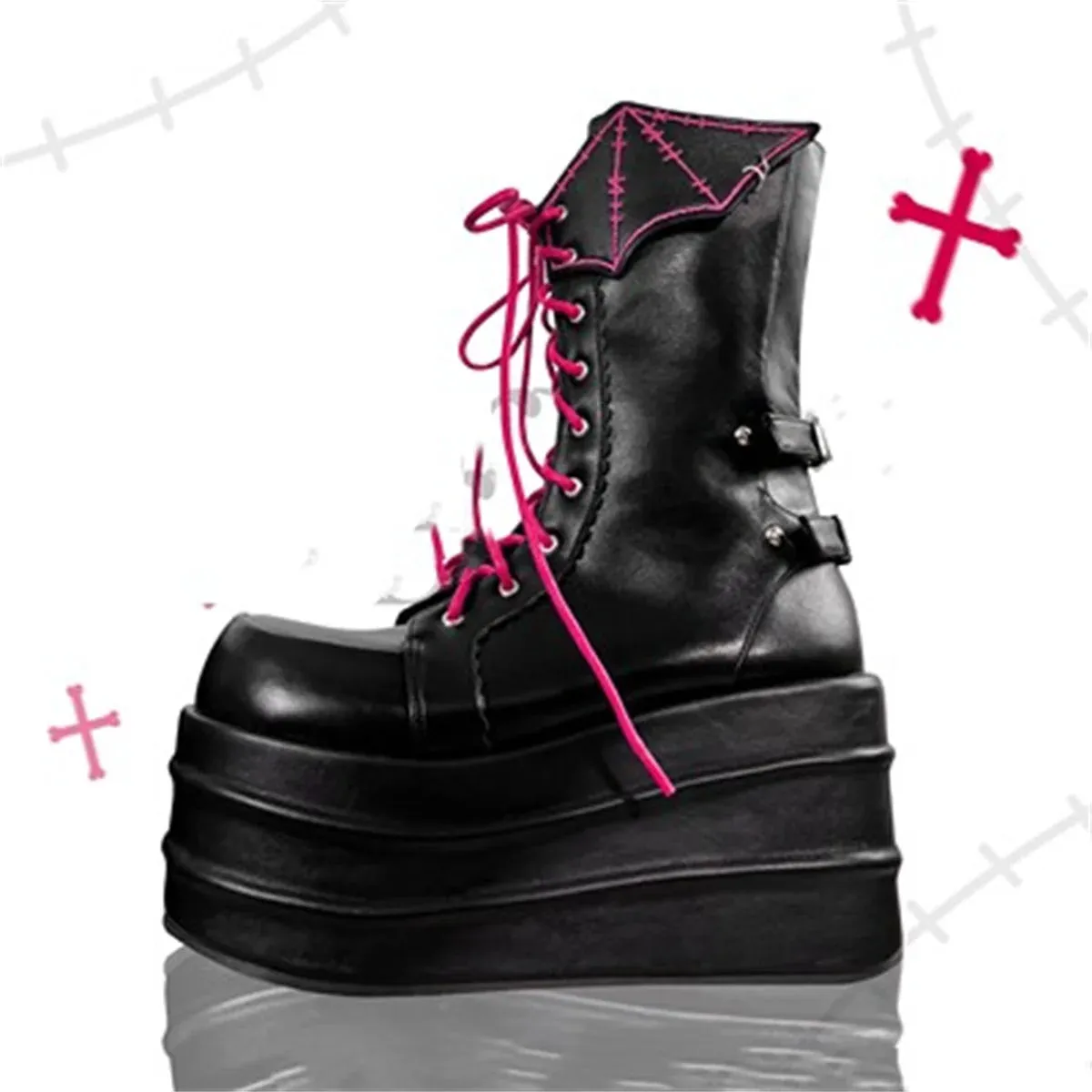 Lolita Boots With Wing Accents