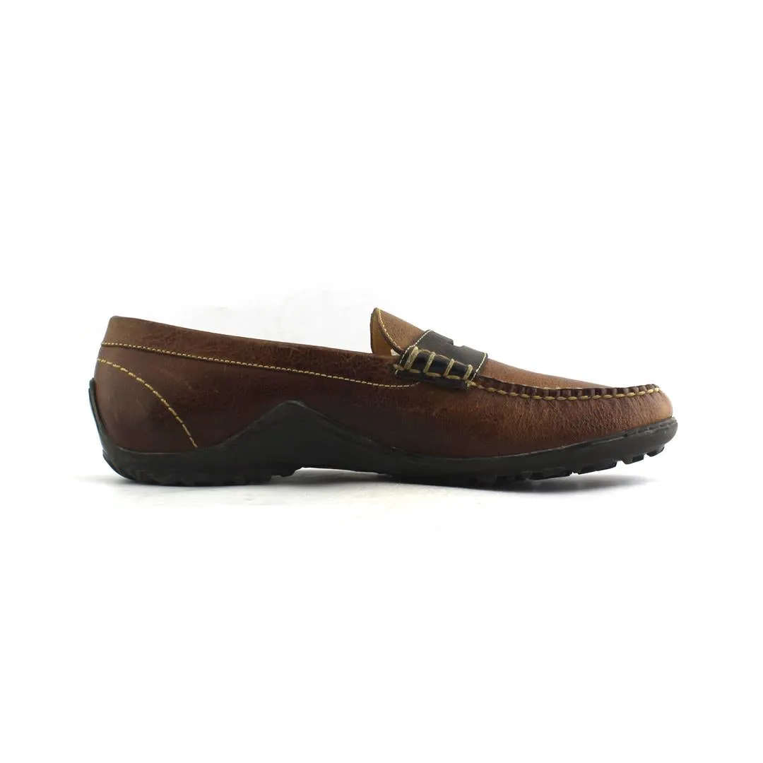 MARTIN DINGMAN BUFFALO LEATHER PENNY LOAFER