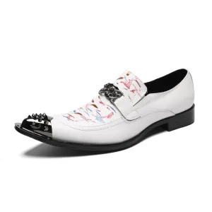 Men's personalized leather shoes, British pointed men's high heels, the Korean version has a height increase of 8cm, and summer hairstylist leather shoes are white.