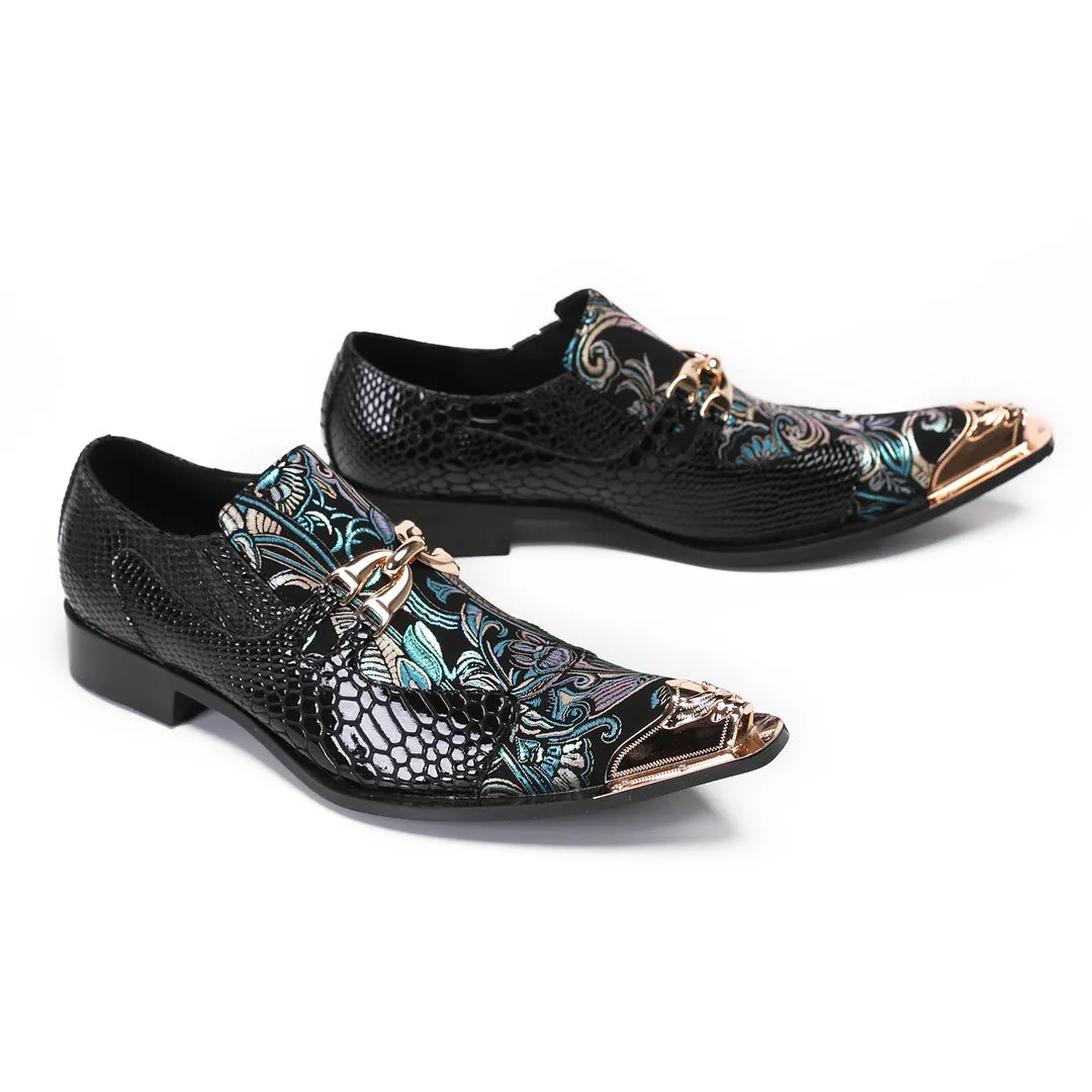New business men's leather shoes European version of British cowhide square head handmade cowhide breathable wedding groom Oxford embroidery