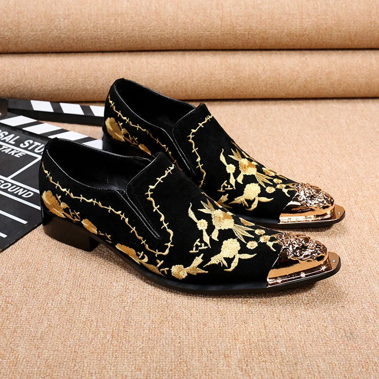 New men's business formal shoes British carved leather fashion groom wedding suit shoes lace-up single leather shoes