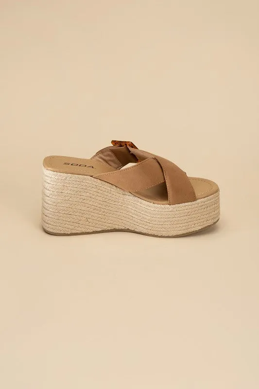 OE: MANTA ESPADRILLE PLATFORM SLIDES