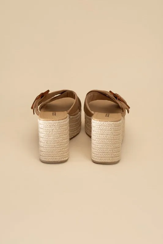 OE: MANTA ESPADRILLE PLATFORM SLIDES