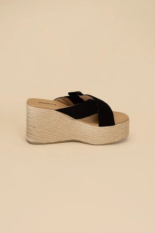 OE: MANTA ESPADRILLE PLATFORM SLIDES