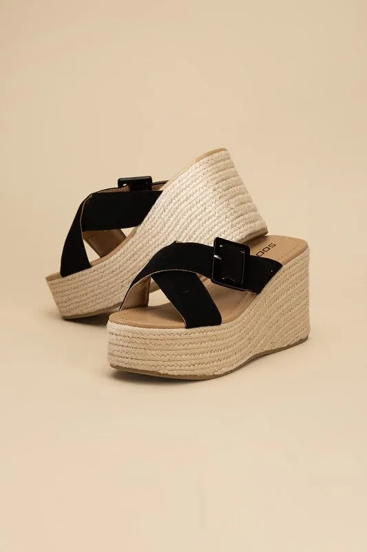 OE: MANTA ESPADRILLE PLATFORM SLIDES