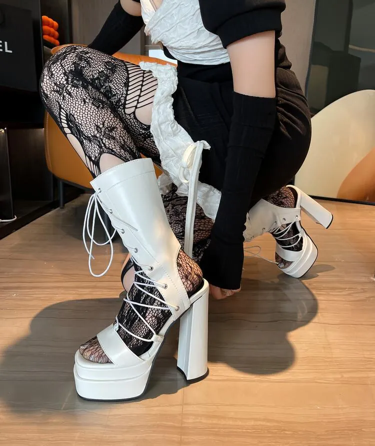 Platform High Heel Thick Soles Stage Martin Boots