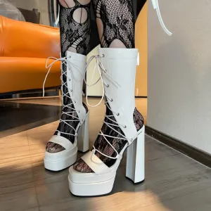 Platform High Heel Thick Soles Stage Martin Boots
