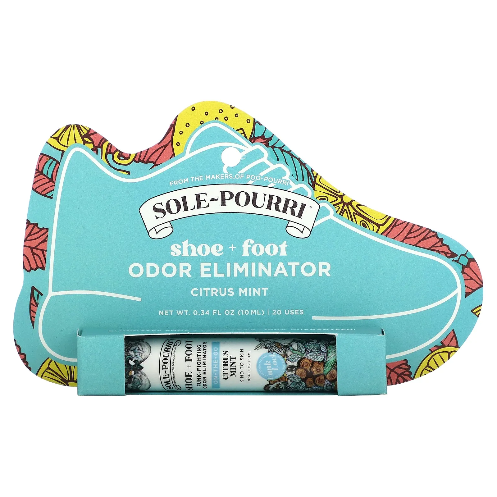 Poo-Pourri, Sole-Pourri™  Shoe   Foot Odor Eliminator, Citrus Mint, 0.34 fl oz (10 ml)