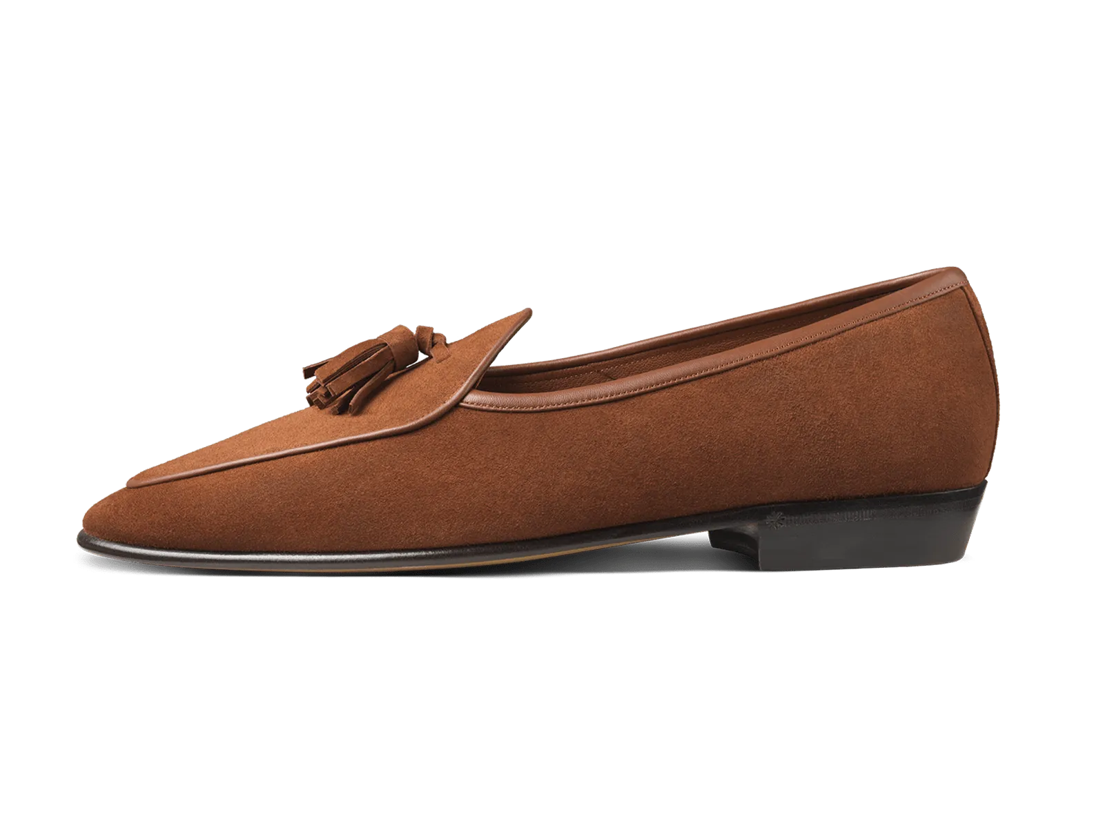 Sagan Classic Tassel Loafers in Maple Asteria Suede
