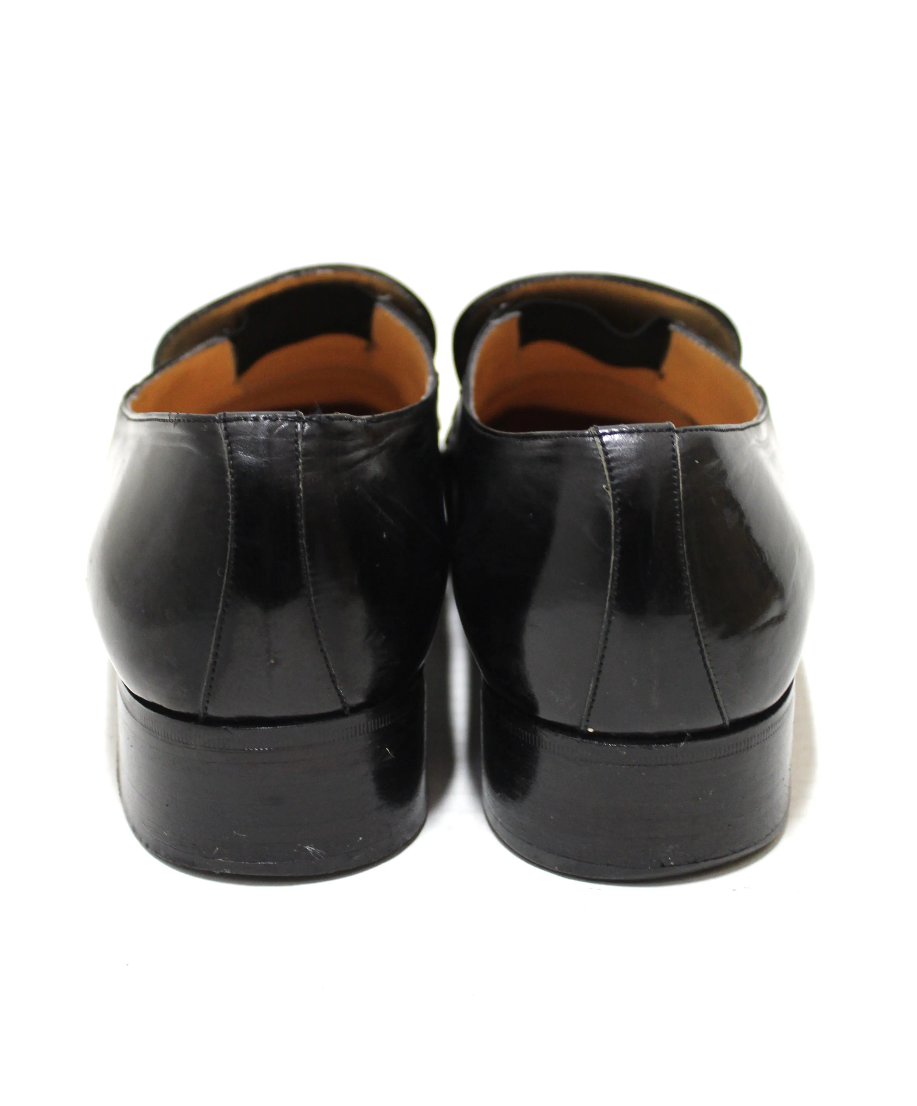 Salvatore Ferragamo Men's Black Calf Leather Loafer Dress Shoes size 7.5