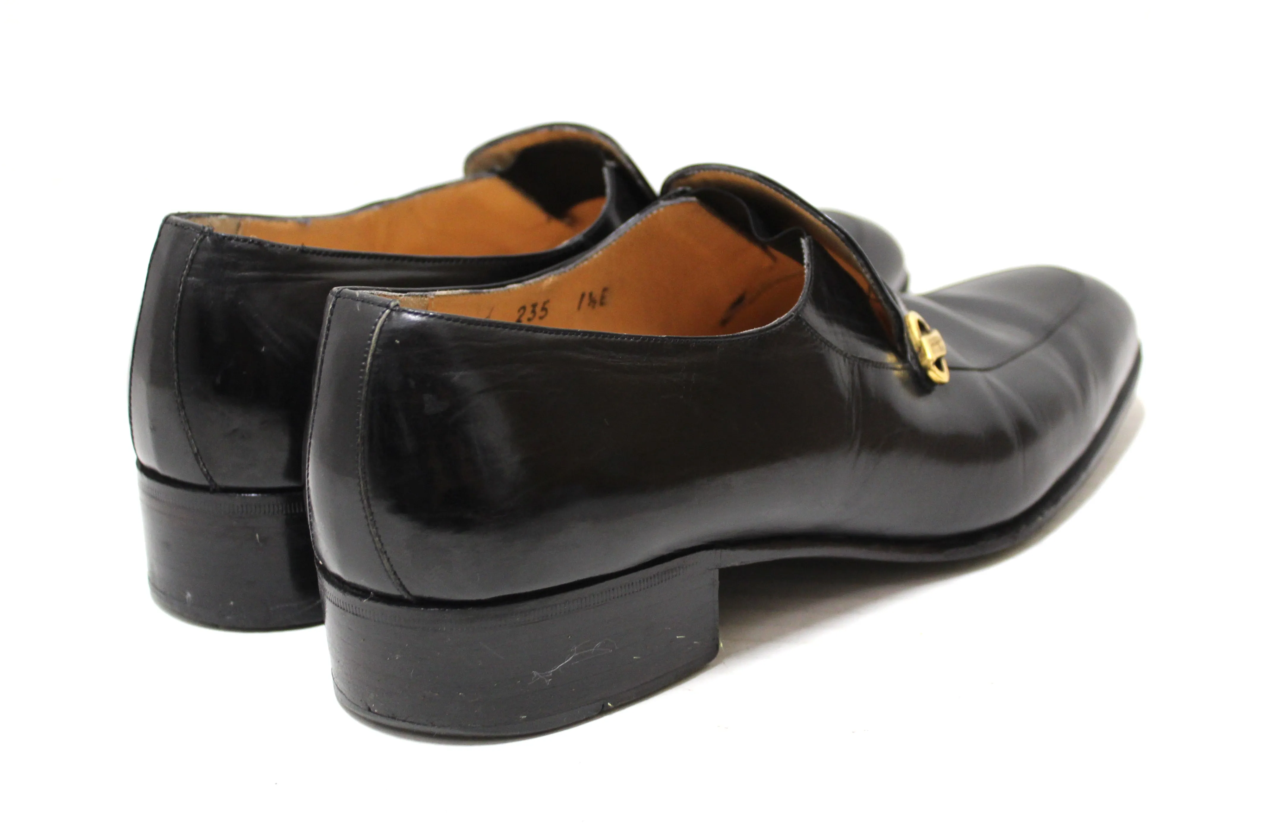 Salvatore Ferragamo Men's Black Calf Leather Loafer Dress Shoes size 7.5