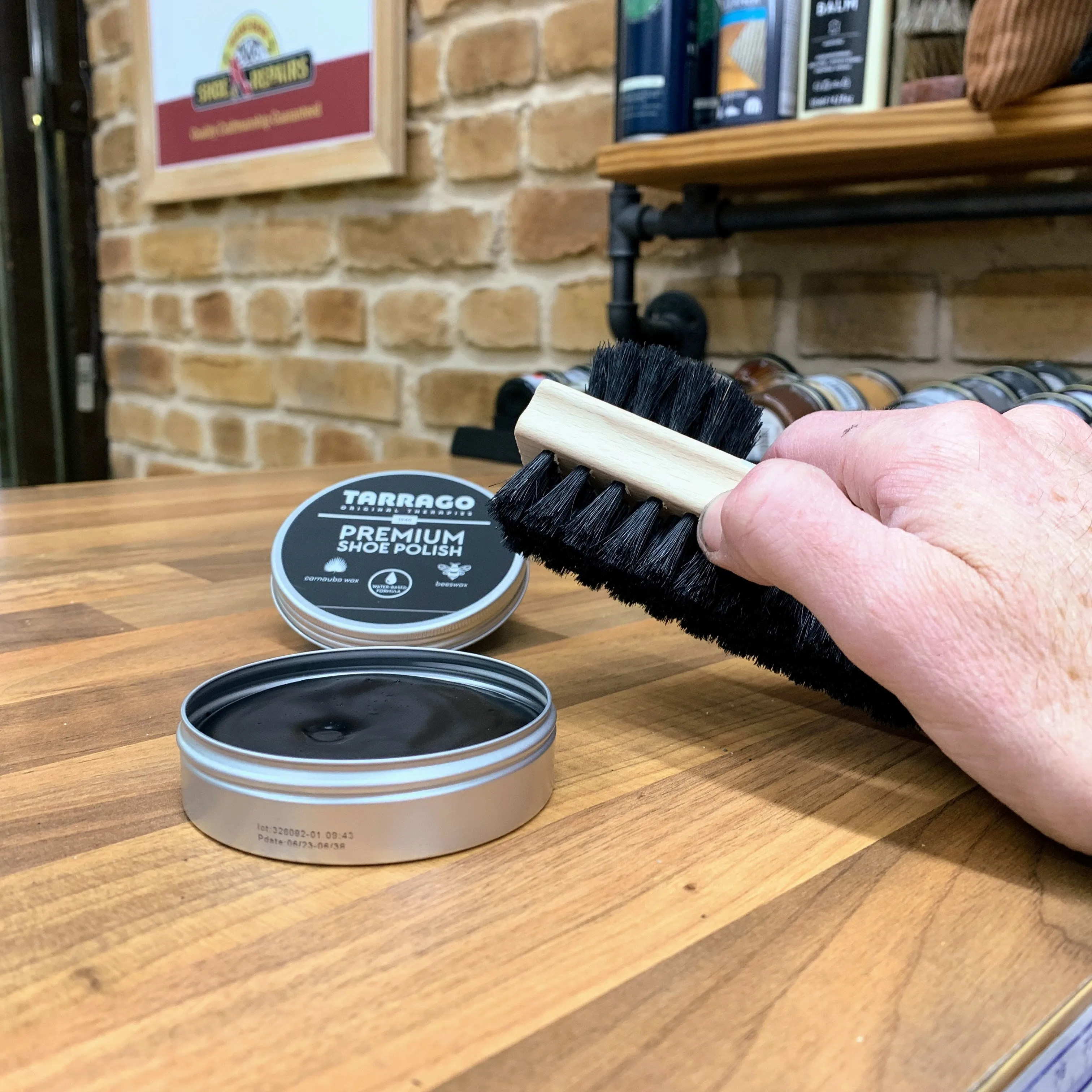 Shoe Polish in a Tarrago Tin