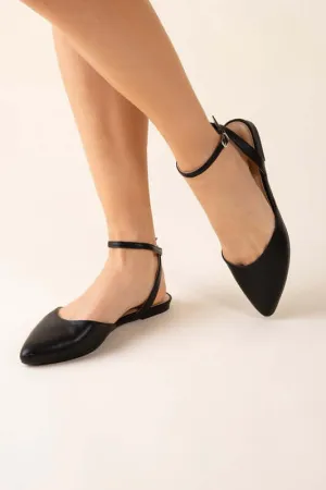Step Up Your Style with Linden-S Ankle Strap Flats in Black & White