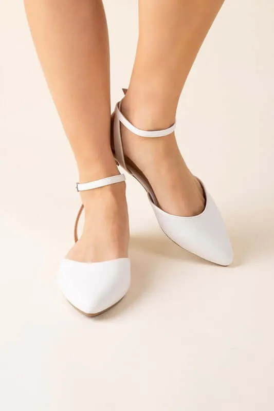 Step Up Your Style with Linden-S Ankle Strap Flats in Black & White