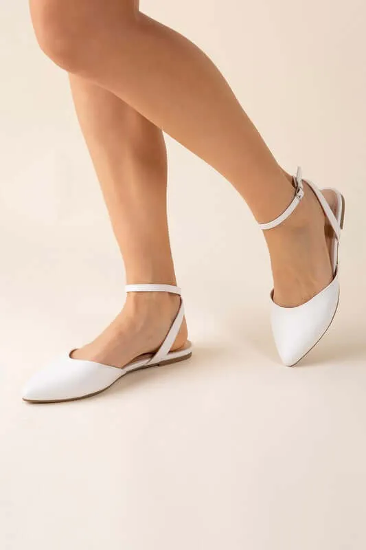 Step Up Your Style with Linden-S Ankle Strap Flats in Black & White