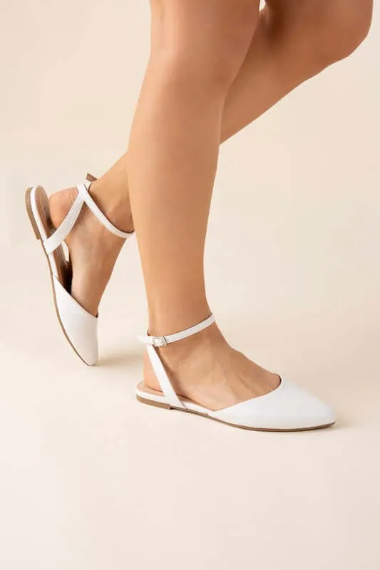 Step Up Your Style with Linden-S Ankle Strap Flats in Black & White