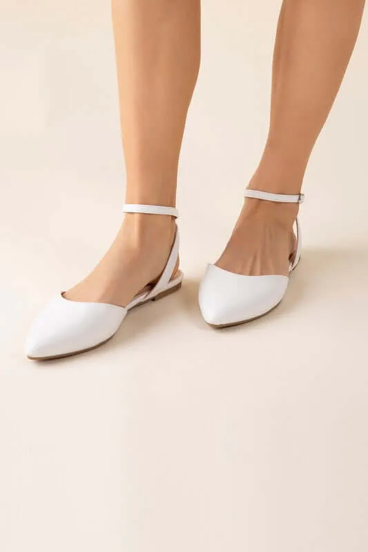 Step Up Your Style with Linden-S Ankle Strap Flats in Black & White