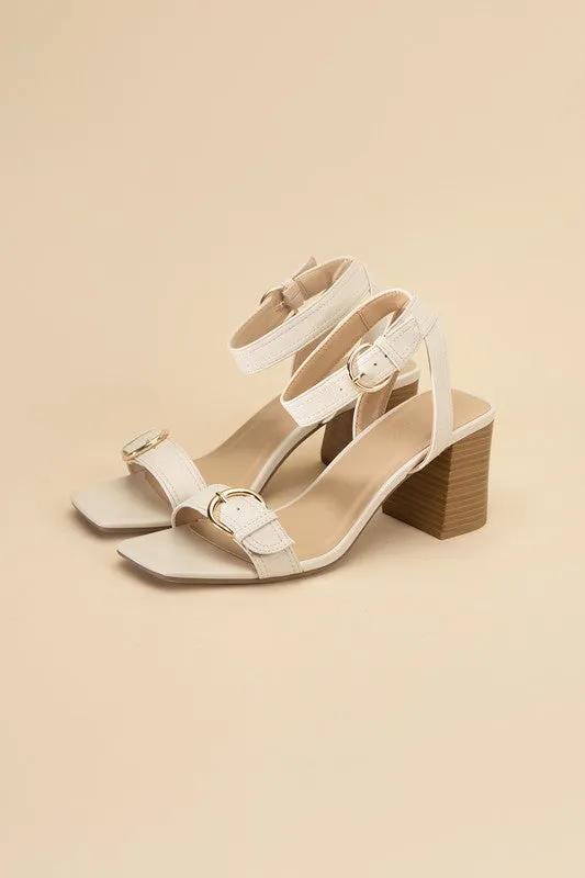 TREATY BUCKLE SANDAL HEELS