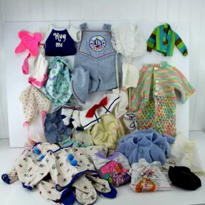 Vintage Antique Lot Collection 42 Pieces Pairs Doll Clothes Shoes All Sizes Labels & Hand Made