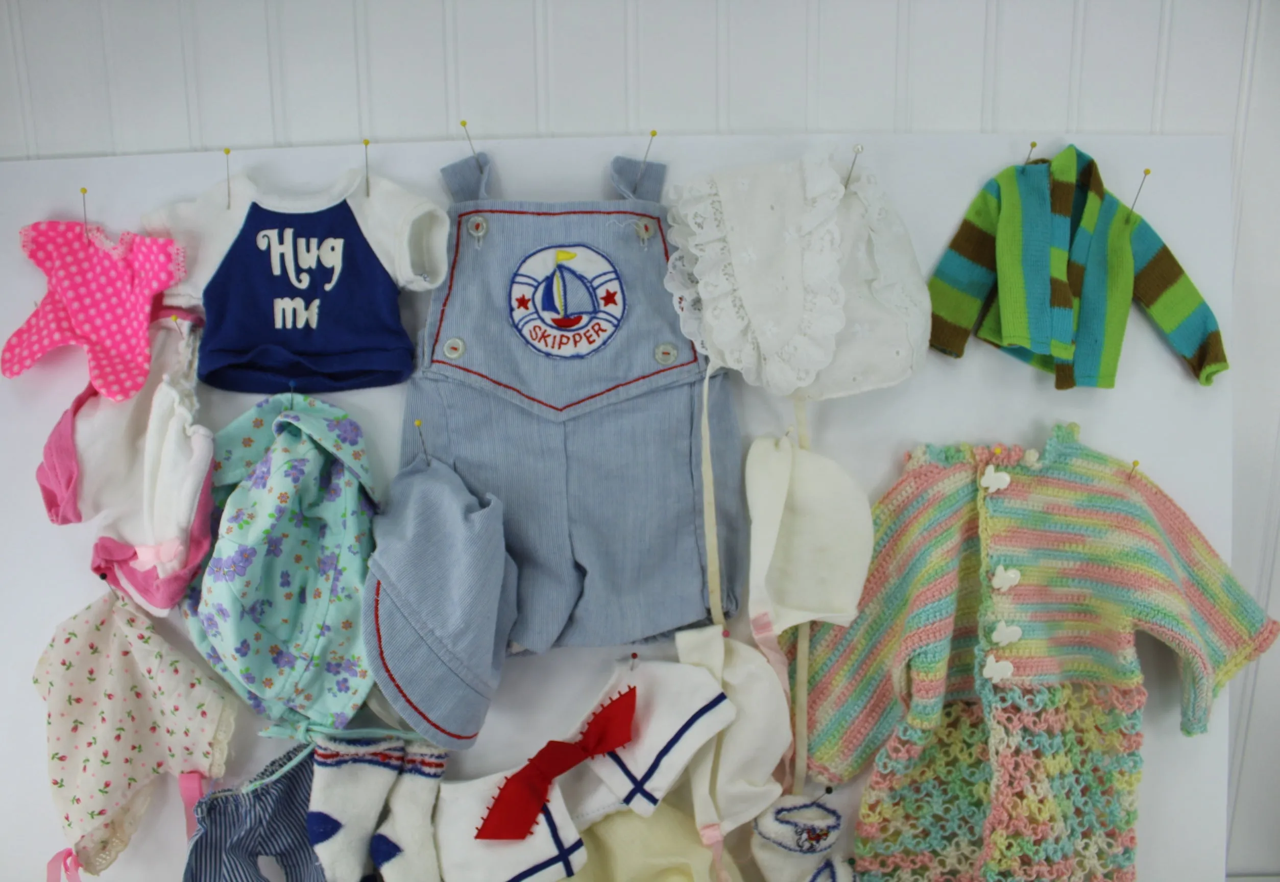 Vintage Antique Lot Collection 42 Pieces Pairs Doll Clothes Shoes All Sizes Labels & Hand Made