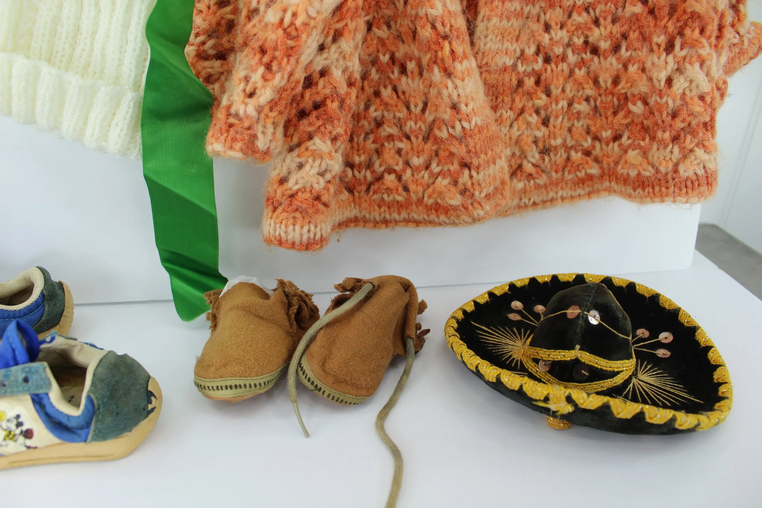 Vintage Antique Lot Collection 42 Pieces Pairs Doll Clothes Shoes All Sizes Labels & Hand Made