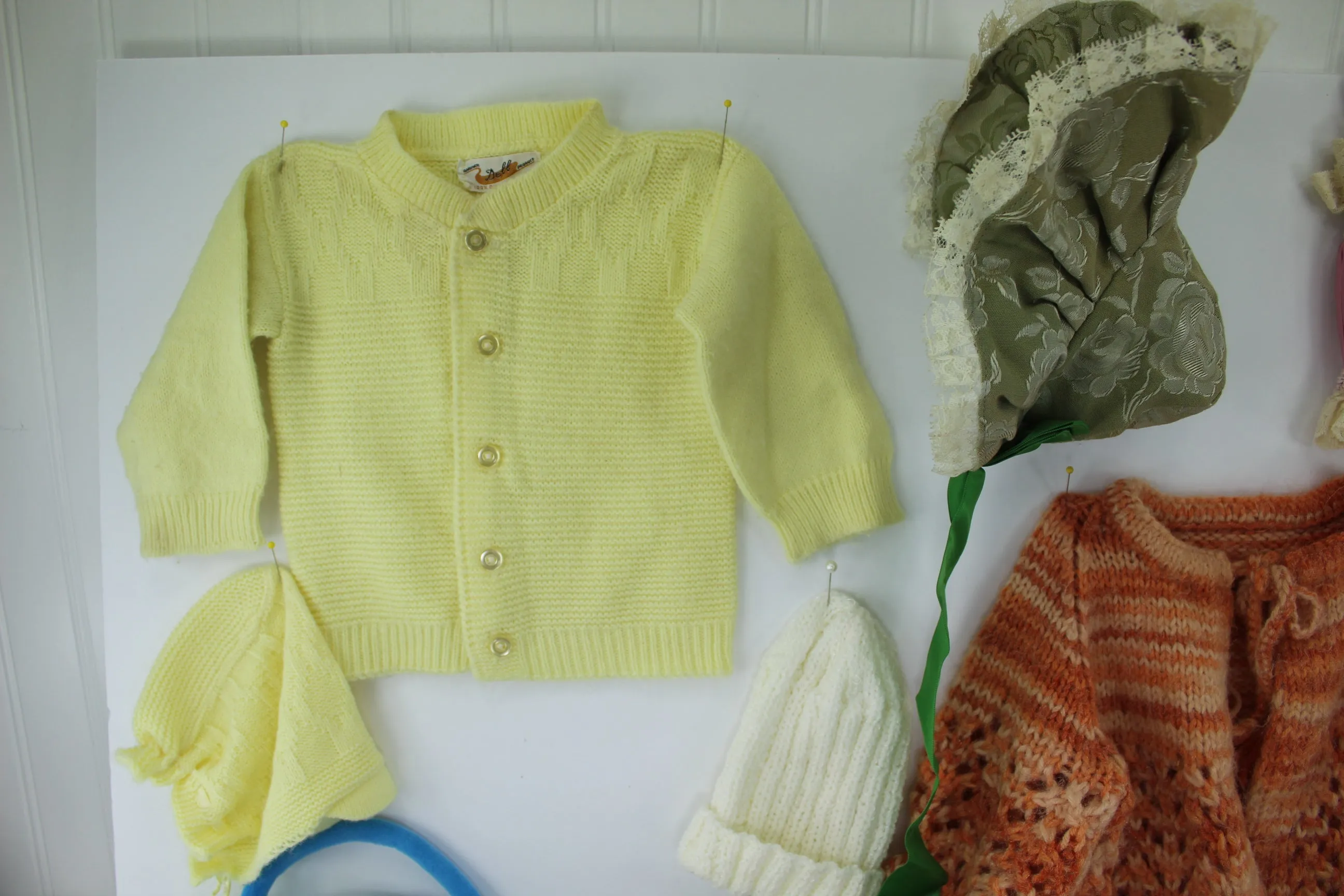Vintage Antique Lot Collection 42 Pieces Pairs Doll Clothes Shoes All Sizes Labels & Hand Made