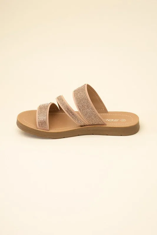 ZEAL-S RHINESTONE STRAP SANDALS
