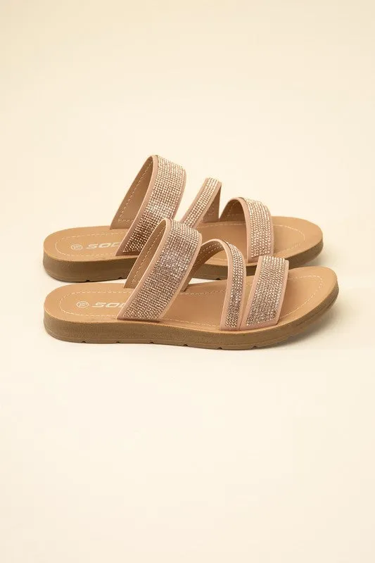 ZEAL-S RHINESTONE STRAP SANDALS