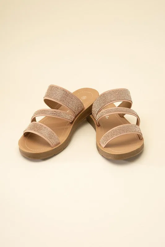 ZEAL-S RHINESTONE STRAP SANDALS